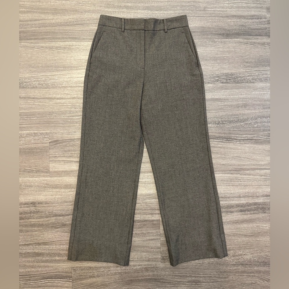 Gray Wide-Leg Trousers